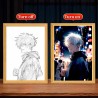 Lámpara Led USB Satoru Gojo Jujutsu Kaisen Cuadro de Madera