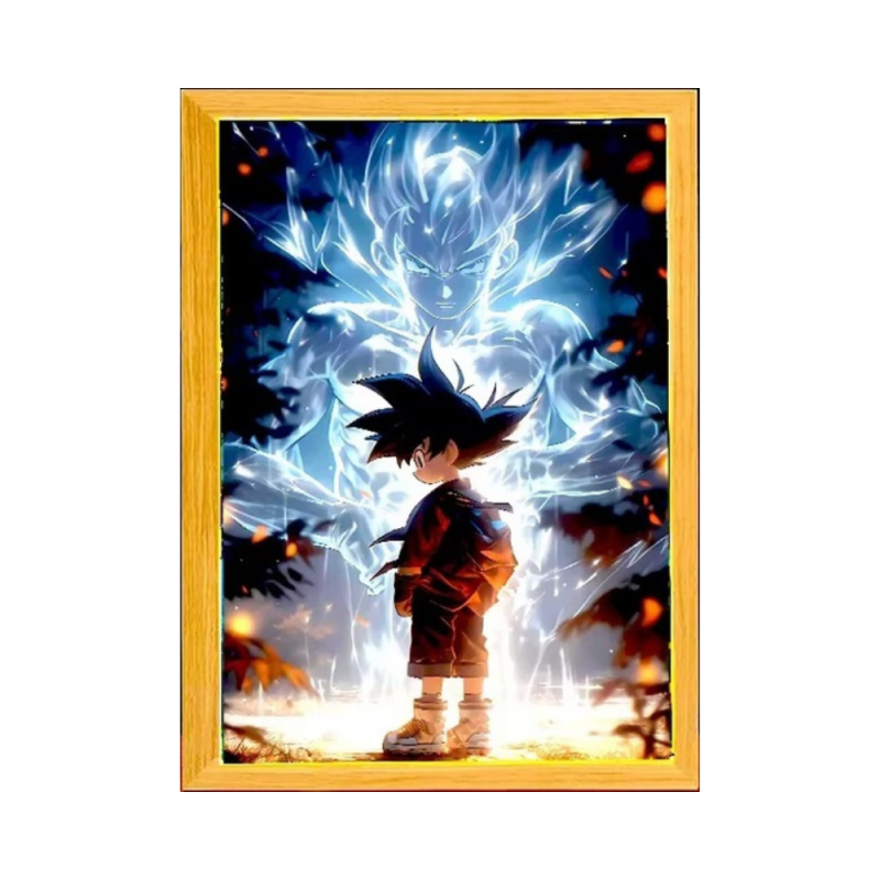 Lámpara Led USB Goku Dragon Ball Z Saiyajin Cuadro Madera Lámpara Led USB Goku Dragon Ball Z Saiyajin Cuadro Madera
