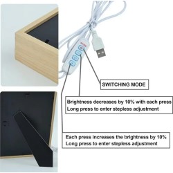 Lámpara Led USB Portgas D. Ace de One Piece Cuadro Madera