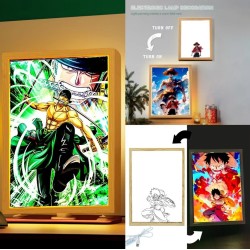 Lámpara Led USB Portgas D. Ace de One Piece Cuadro Madera