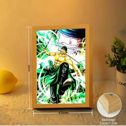 Lámpara Led USB Portgas D. Ace de One Piece Cuadro Madera