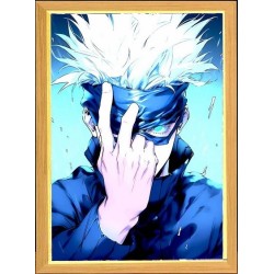 Lámpara Led USB Satoru Gojo Jujutsu Kaisen Ojo Descubierto Cuadro Madera