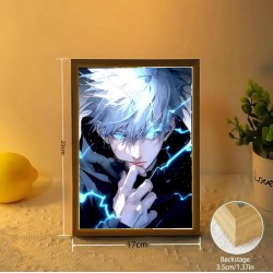 Lámpara Led USB Satoru Gojo Jujutsu Kaisen Eyes Cuadro Madera