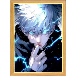 Lámpara Led USB Satoru Gojo Jujutsu Kaisen Eyes Cuadro Madera