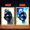 Lámpara Led USB Satoru Gojo Jujutsu Kaisen Sentado Cuadro Madera