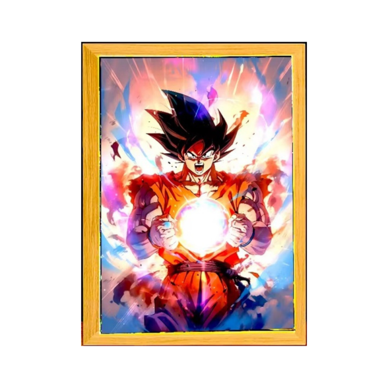 Lámpara Led USB Goku Dragon Ball Z Poder Cuadro Madera Lámpara Led USB Goku Dragon Ball Z Poder Cuadro Madera
