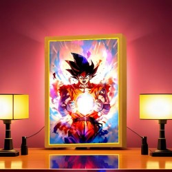 Lámpara Led USB Goku Dragon Ball Z Poder Cuadro Madera