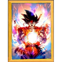 Lámpara Led USB Goku Dragon Ball Z Poder Cuadro Madera