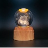 Lampara bola de cristal LED diseño capibara base giratoria 8 cm