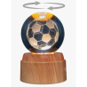 Lampara bola de cristal LED diseño balón de futbol base giratoria 8 cm