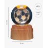 Lampara bola de cristal LED diseño balón de futbol base giratoria 8 cm