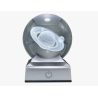 Lampara bola de cristal LED diseño saturno base colores 8 cm