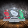 Lampara bola de cristal LED diseño saturno base colores 8 cm