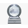 Lampara bola de cristal LED diseño luna base colores 8 cm