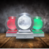 Lampara bola de cristal LED diseño luna base colores 8 cm