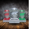 Lampara bola de cristal LED diseño lobo base colores 8 cm