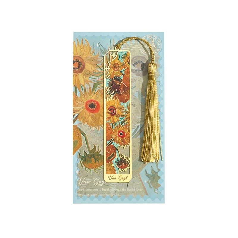 Marcador de Página Girasoles de Van Gogh Metal Dorado