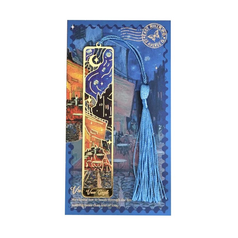 Marcador de Página Terraza De Café Por La Noche Van Gogh Metal