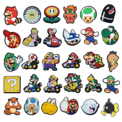 Set 30 Charms Compatible Con Crocs Bamers Mario Kart