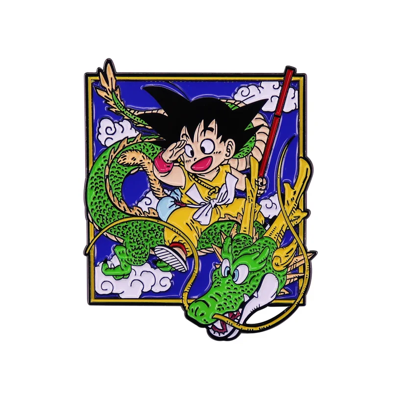 Pin Dragón Shenlong y Goku Broche Metálico Pins