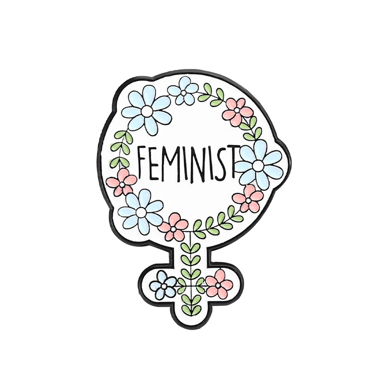 Pin Feminist con Flores