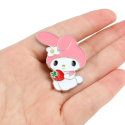 Pin My Melody Con Frutilla Broche Metálico Soft Pins Sanrio
