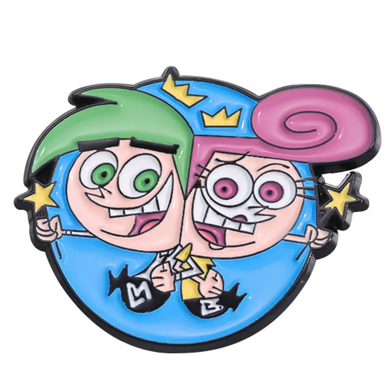 Pin Cosmo y Wanda de Los Padrinos Mágicos Broche Metálico Soft Pins Pin Cosmo y Wanda de Los Padrinos Mágicos Broche Metálico Soft Pins