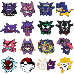 Pin Gengar con Clefable Abrazados Metálico Pokemon Pins Mochila