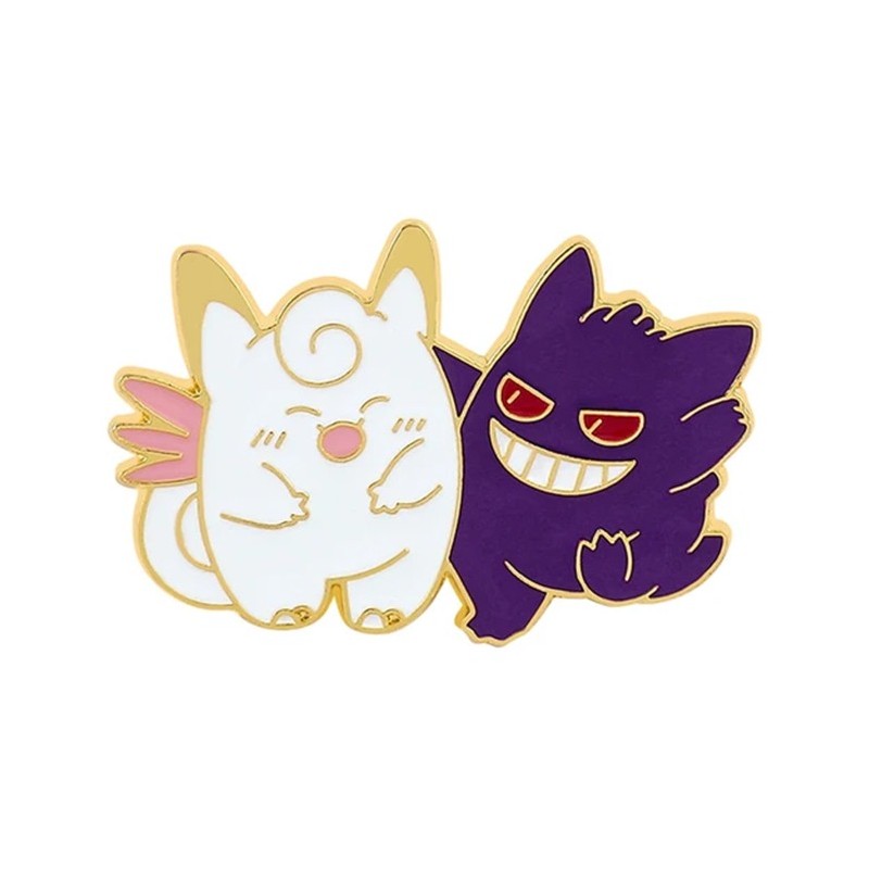 Pin Gengar con Clefable Abrazados Metálico Pokemon Pins Mochila Pin Gengar con Clefable Abrazados Metálico Pokemon Pins Mochila