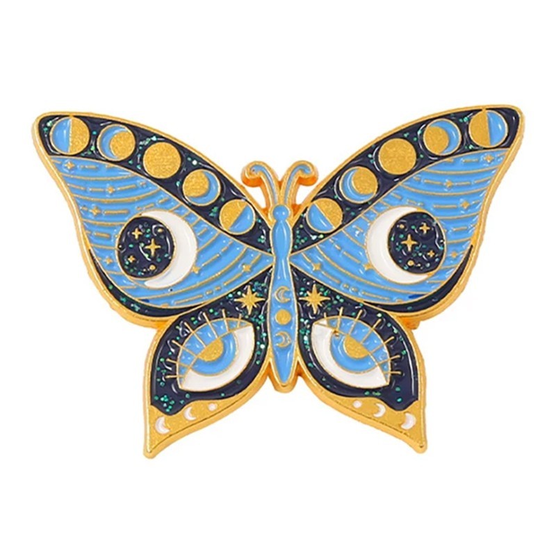 Pin Mariposa Celeste Fase Lunar Broche Metálico Soft Pins Pin Mariposa Celeste Fase Lunar Broche Metálico Soft Pins