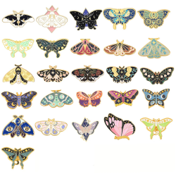 Pin Mariposa Celeste Fase Lunar Broche Metálico Soft Pins