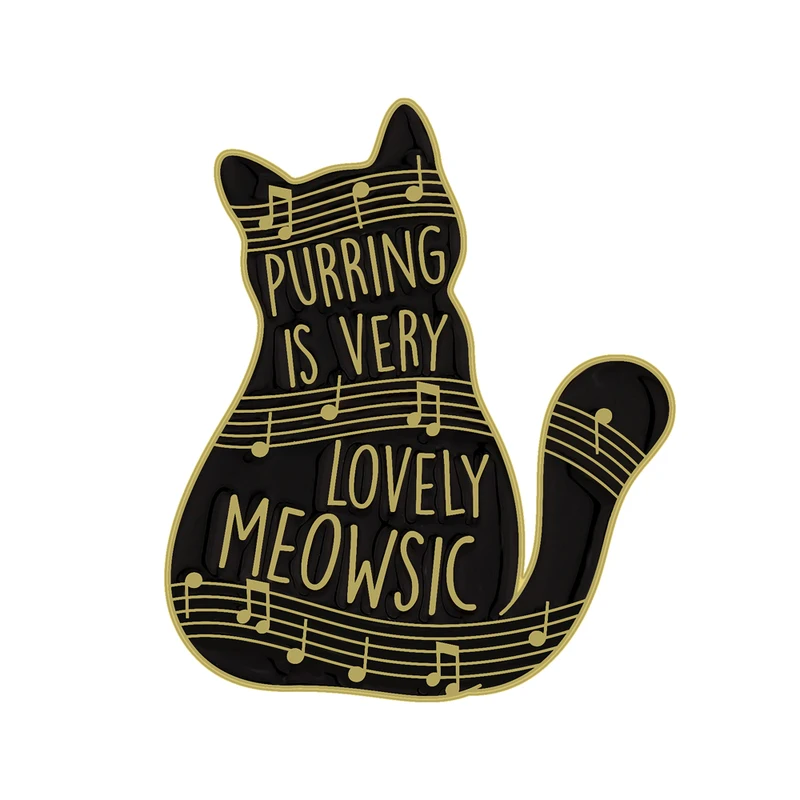 Pin Gatito Purring is Very Lovely Meowsic Broche Mochila Pins