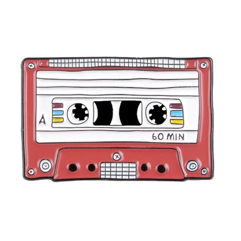 Pin Cassette Rojo 60min Retro Broche Mochila Pins Musica Pin Cassette Rojo 60min Retro Broche Mochila Pins Musica