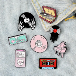 Pin Tocadiscos Maleta Roja Retro Broche Mochila Pins Musica