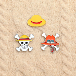 Pin Bandera Sombrero de Paja One Piece Broche Metálico Pins