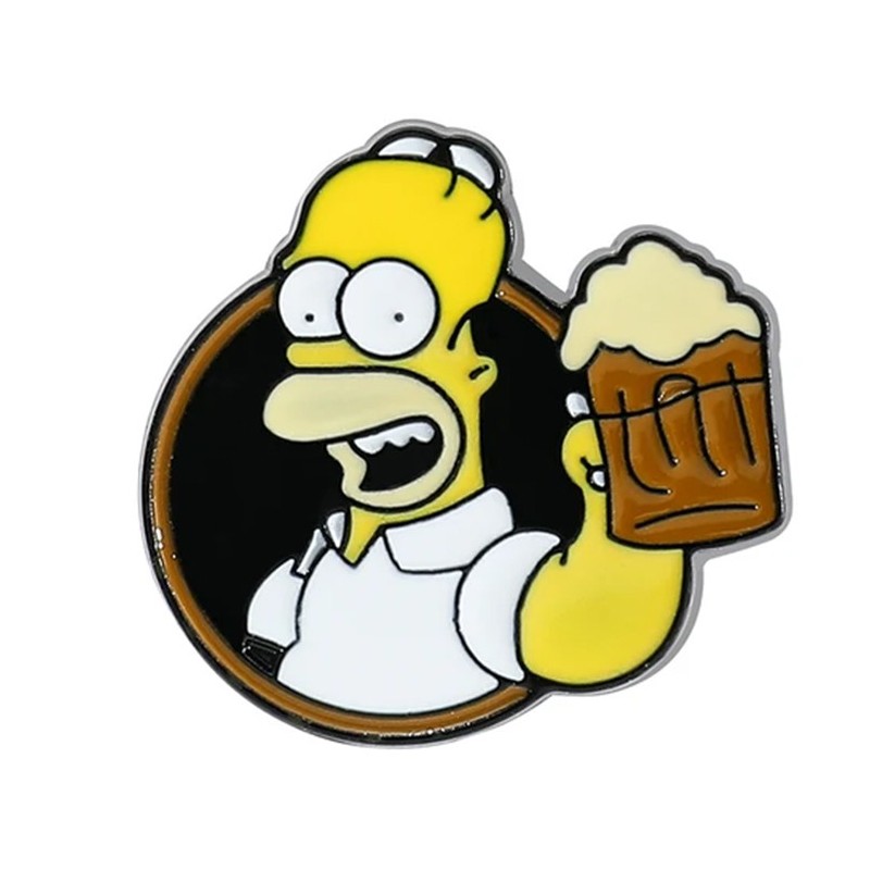 Pin Homero Simpson con Cerveza Broche Metal Pins Los Simpson Pin Homero Simpson con Cerveza Broche Metal Pins Los Simpson