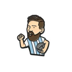 Pin Lionel Messi Con Balón Futbolista Metálico Pins Mochila