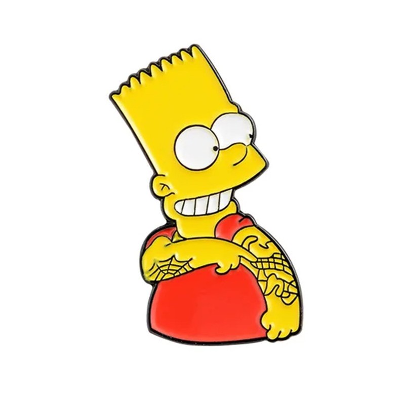 Pin Bart Simpson con Tatuajes Broche Metal Pins Los Simpson Pin Bart Simpson con Tatuajes Broche Metal Pins Los Simpson