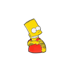 Pin Bart Simpson con Tatuajes Broche Metal Pins Los Simpson