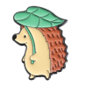 Pin Erizo con hoja paragua