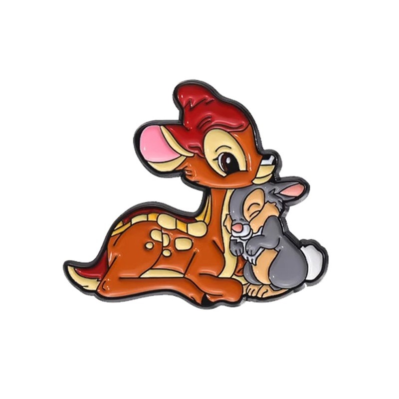 Pin Bambi y Tambor Abrazados Pelicula Broche Metálico Pins Pin Bambi y Tambor Abrazados Pelicula Broche Metálico Pins