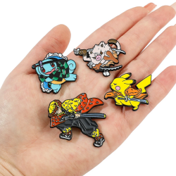 Pin Pikachu Demon Slayer Arma Pokemon Pins Metálico Mochila