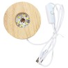 Lámpara Bola De Cristal LED Diseño De Galaxia Con Base De Madera 8 Cm