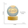 Lámpara Bola De Cristal LED Diseño De Saturno Con Base De Madera 8 Cm