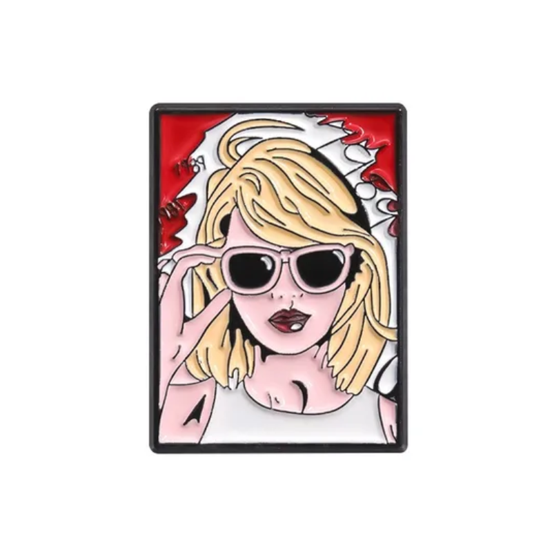 Pin Taylor Swift fondo rojo