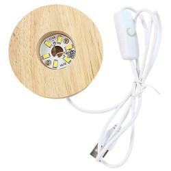 Lámpara Bola De Cristal LED Diseño De Globo Terraqueo Con Base De Madera 8 Cm