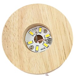 Lámpara Bola De Cristal LED Diseño De Globo Terraqueo Con Base De Madera 8 Cm