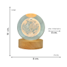 Lámpara Bola De Cristal LED Diseño De Globo Terraqueo Con Base De Madera 8 Cm