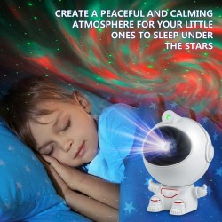 Proyector de Aurora Mini Astronauta y Estrella de Galaxia + Set Stickers Universo