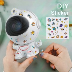 Proyector de Aurora Mini Astronauta y Estrella de Galaxia + Set Stickers Universo
